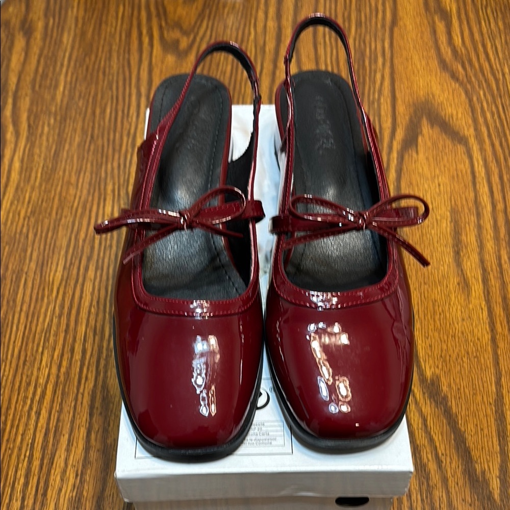 Elegant Burgundy Slingback Heels